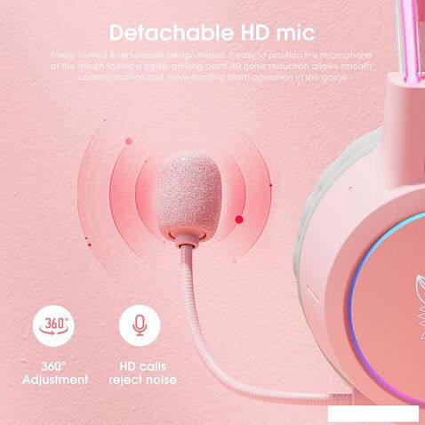 Наушники Onikuma X15 Pro Deer Ears (розовый)