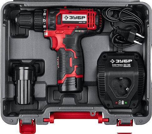 Дрель-шуруповерт Зубр Мастер ДШЛ-125-22 (с 2-мя АКБ, кейс)