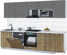 Готовая кухня Интерлиния Мила Gloss 2.9-ПМ2 (дуб вотан/серый/белый гранит) Готовая кухня Интерлиния Мила Gloss 2.9-ПМ2 (дуб вотан/серый/белый гранит)