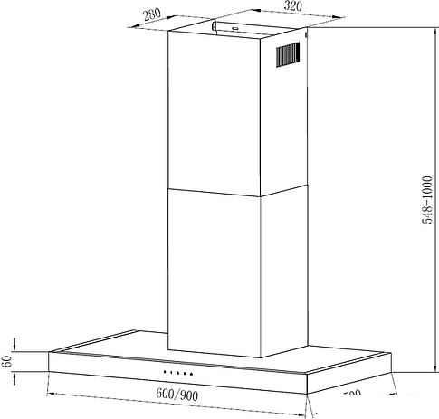 Кухонная вытяжка Krona RUT 600 inox 3P-S