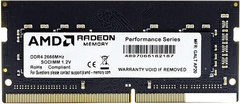 Оперативная память AMD Radeon R7 Performance 4GB DDR4 SODIMM PC4-21300 R744G2606S1S-U