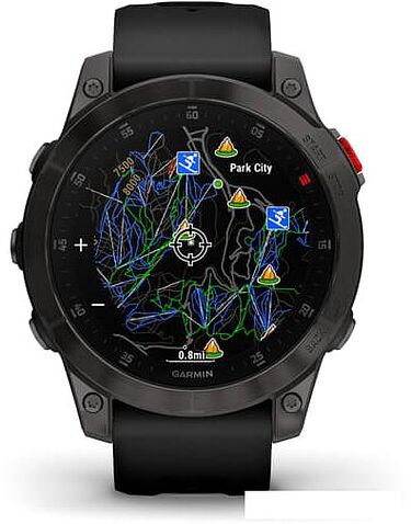 Умные часы Garmin Epix Sapphire Gen 2 (черный титан/черный)