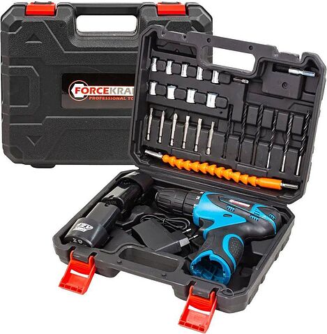 Дрель-шуруповерт ForceKraft FK-CD6017 (с 2-мя АКБ, кейс)