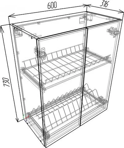 Шкаф навесной ЭлиГард Urban ШНС2 60/73 (белый)