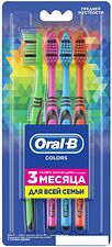 Набор зубных щеток Oral-B Colors средней жесткости (4 шт)