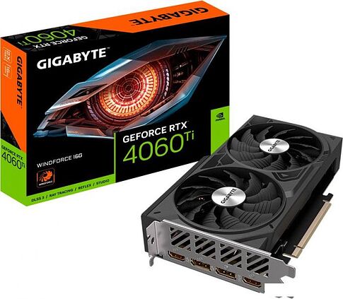 Видеокарта Gigabyte GeForce RTX 4060 Ti Windforce 16G GV-N406TWF2-16GD