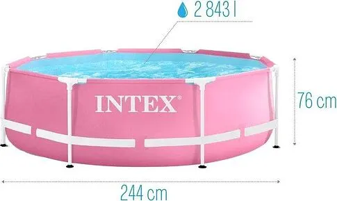 Каркасный бассейн Intex Pink Metal Frame 28290 (244х76 см)