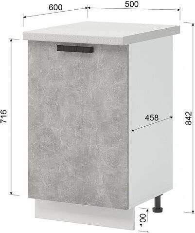 Шкаф напольный Mio Tesoro Пасадена ШН 500 (белый/ателье светлое)