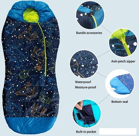 Спальный мешок AceCamp 3978 (синий/кокон)