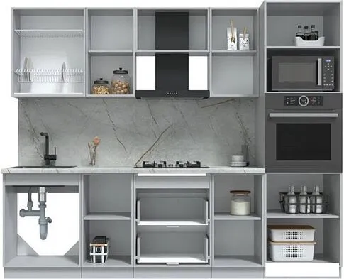 Готовая кухня Интерлиния Берес 2.6В (дуб лазурный/дуб бунратти)