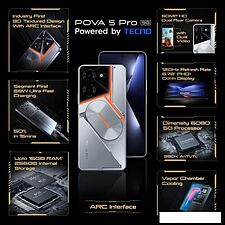 Смартфон Tecno Pova 5 Pro 5G 8GB/256GB (серебристый)