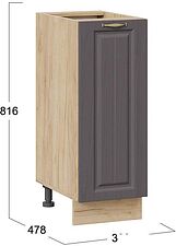 Шкаф напольный Трия Лина 1Н3 (дуб крафт золотой/графит)