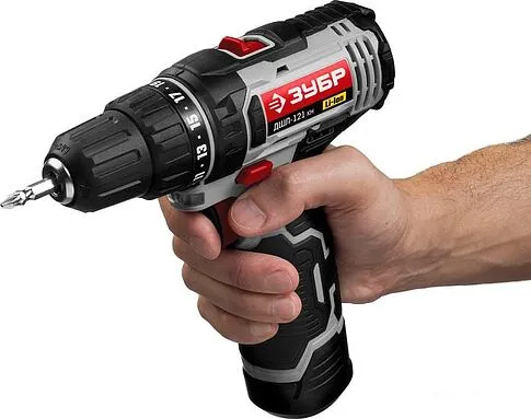Дрель-шуруповерт Зубр ДШЛ-121 КН (c 2-мя АКБ, кейс)