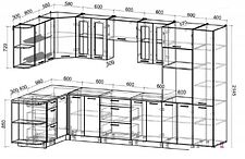 Готовая кухня Интерлиния Мила Gloss 1.68x3.4 правая (красный-черный)