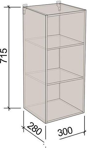 Шкаф навесной Артём-Мебель 300мм СН-114.132 (ДСП серый)
