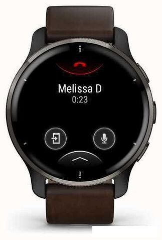 Умные часы Garmin Venu 2 Plus (черный/коричневый)