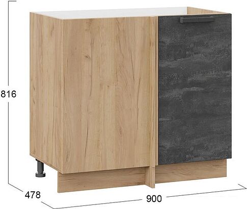 Шкаф напольный Трия Детройт 1Н9У (дуб крафт золотой/угольный камень)