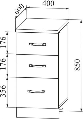 Шкаф напольный ДСВ Тренто СЯ 400 (серый/белый)