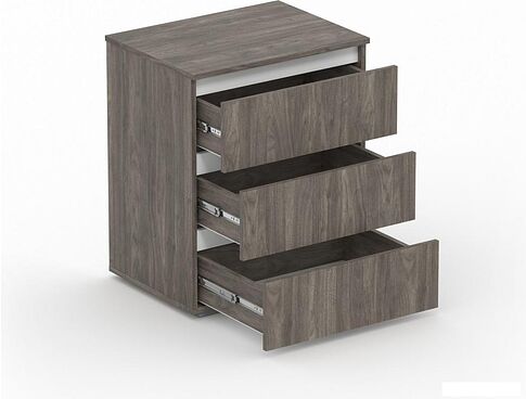 Комод Кортекс-мебель Бари 60 3ш (орех элия/орех элия/белый)