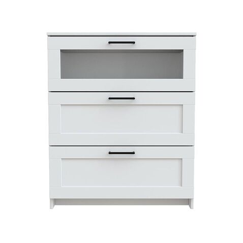Комод Mio Tesoro Нави 3 ящика 2.15.02.020.1 (белый, со стеклом)