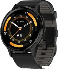 Умные часы Garmin Venu 3 (черный, с кожаным ремешком)