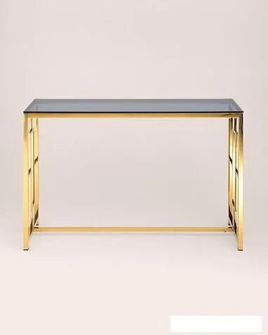 Консольный стол Stool Group Бруклин 115x30 ECST-013-TG-SK (стекло Smoke/сталь золото)