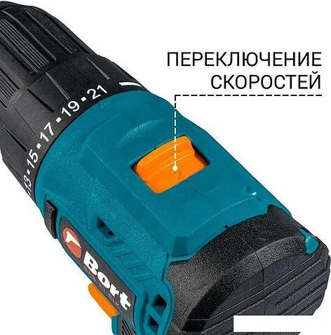 Дрель-шуруповерт Bort BAB-21-BLK 93413526 (с 2-мя АКБ, кейс)
