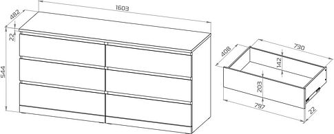 Комод Mio Tesoro Varma Prime 6D (дуб беленый)