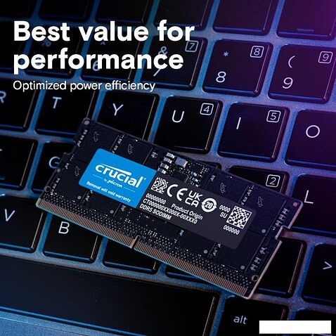 Оперативная память Crucial 8ГБ DDR5 SODIMM 4800МГц CT8G48C40S5