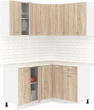 Готовая кухня Кортекс-мебель Корнелия Лира 1.5x1.3 (дуб сонома/королевский опал) Готовая кухня Кортекс-мебель Корнелия Лира 1.5x1.3 (дуб сонома/королевский опал)