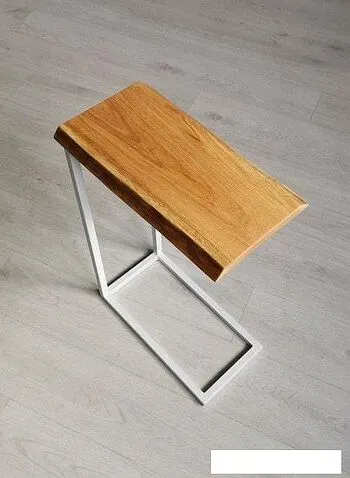 Приставной столик BestLoft 460-WHH (дуб натуральный с обзолом/белый)