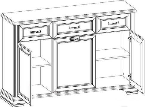 Тумба Anrex Monako 3D3S (сосна винтаж/дуб анкона)