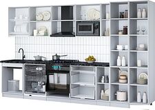 Готовая кухня Интерлиния Мила Gloss 3.5-ПМ2 (пепел/белый/опал светлый) Готовая кухня Интерлиния Мила Gloss 3.5-ПМ2 (пепел/белый/опал светлый)