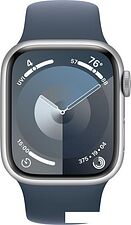 Умные часы Apple Watch Series 9 41 мм (алюминиевый корпус, серебристый/грозовой синий, спортивный силиконовый ремешок M/L) Умные часы Apple Watch Series 9 41 мм (алюминиевый корпус, серебристый/грозовой синий, спортивный силиконовый ремешок M/L)