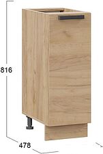 Шкаф напольный Трия Детройт 1Н3 (дуб крафт золотой)