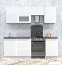 Кухня Интерлиния Мила Матте 2.2 Б (белый/белый/опал светлый)