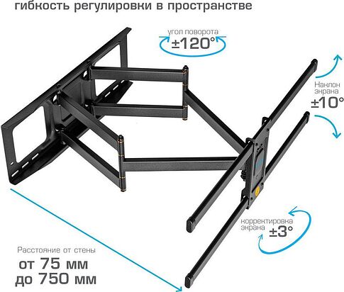 Кронштейн для телевизора Tuarex Alta-660 (черный)