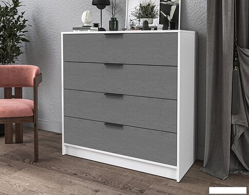 Комод Интерлиния Концепт КТ-К100 Глосс (белый платинум/дуб серый)