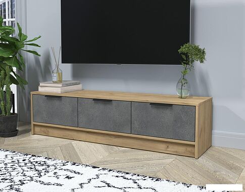 Тумба Интерлиния ТВ Концепт КТ-ТВ3-35 (бетон портленд/дуб золотой)