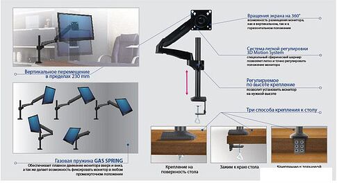 Кронштейн Kromax OFFICE-11 (черный)