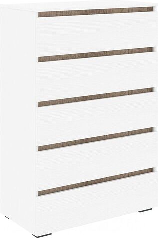 Комод Кортекс-мебель Бари 80 5ш (белый/белый/дуб сонома)
