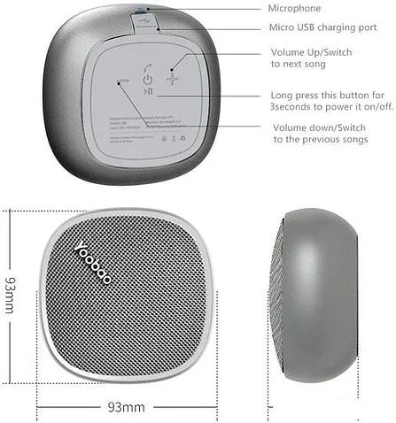 Беспроводная колонка Yoobao M1 (серебристый)