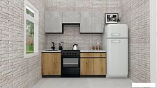 Готовая кухня ВерсоМебель Эко-8 2.0 (бетонный камень/дуб эвок прибрежный/ст.альберика) Готовая кухня ВерсоМебель Эко-8 2.0 (бетонный камень/дуб эвок прибрежный/ст.альберика)