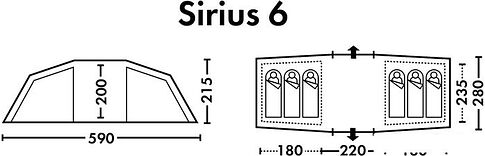 Кемпинговая палатка FHM Sirius 6 (серый/синий)