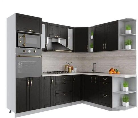 Готовая кухня Интерлиния Мила Крафт 1.88x2.4 правая (дуб английский)