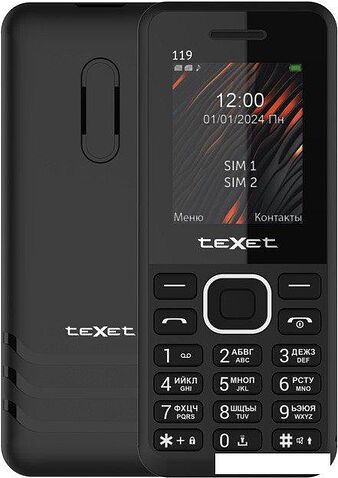 Кнопочный телефон TeXet TM-119 (черный)