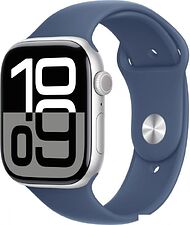 Умные часы Apple Watch Series 10 46 мм (алюминиевый корпус, серебристый/синий, спортивный силиконовый ремешок M/L) Умные часы Apple Watch Series 10 46 мм (алюминиевый корпус, серебристый/синий, спортивный силиконовый ремешок M/L)