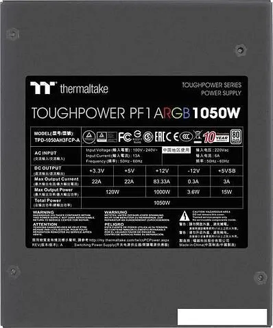 Блок питания Thermaltake Toughpower PF1 ARGB TPD-1050AH3FCP-A
