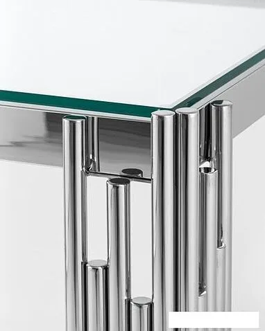 Журнальный столик Stool Group Гэтсби 55x55 EET-027 (прозрачное стекло/сталь серебристый)