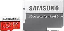 Карта памяти Samsung EVO Plus microSDHC 32GB + адаптер
